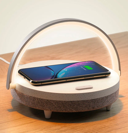 4-in-1 Bedside Lamp with Wireless Charger