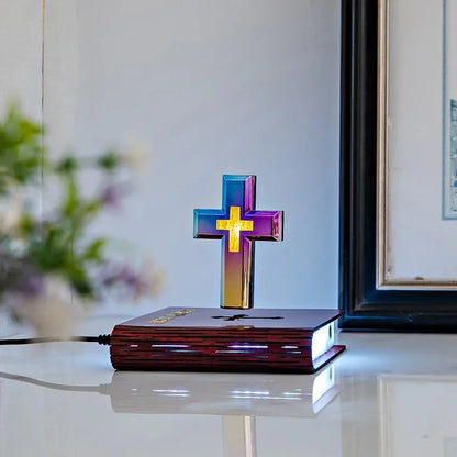 Levitating Cross-Bible Lamp