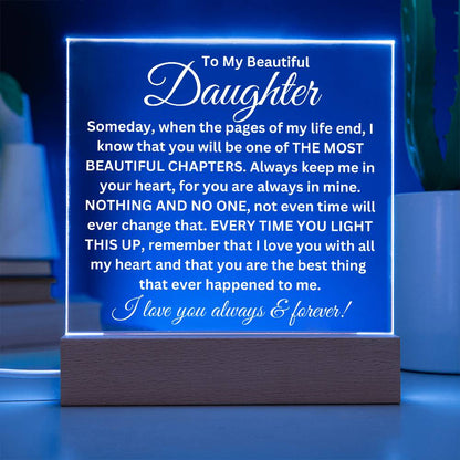 To My Daughter - Acrylic Square Plaque