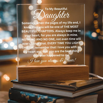 To My Daughter - Acrylic Square Plaque