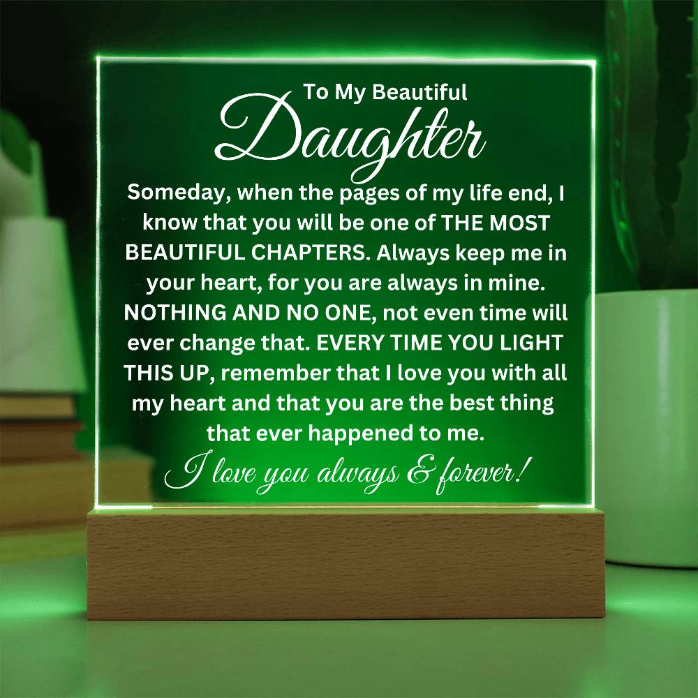 To My Daughter - Acrylic Square Plaque