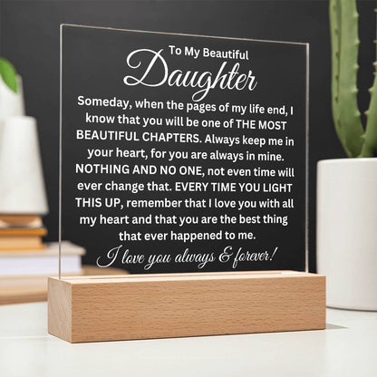 To My Daughter - Acrylic Square Plaque