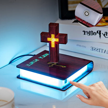 Levitating Cross-Bible Lamp