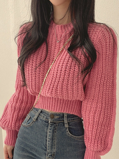 Cozy Lantern Sleeve Knit Sweater