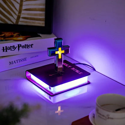 Levitating Cross-Bible Lamp